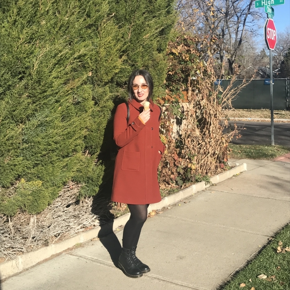 Atos Lombardini Italian Women’s Red Wool Coat